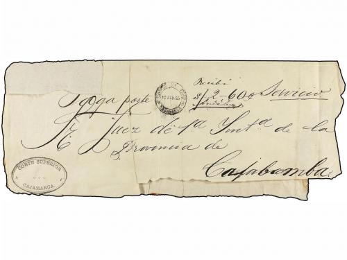 ¿ PERU. 1887. PLICA JUDICIAL circulada en CAJAMARCA sin fran