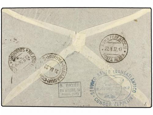 ¿ ZEPPELIN. 1932 (22-IX). TRIPOLITANIA. TRIPOLITANIA a BRASI