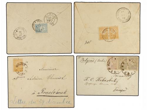 ✉ BULGARIA. 1891-97. Eigth covers, different frankings, some