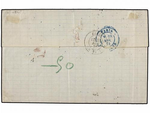 ¿ LEVANTE. 1878. SALÓNICA a FRANCIA. 10 cts. castaño rosa (2