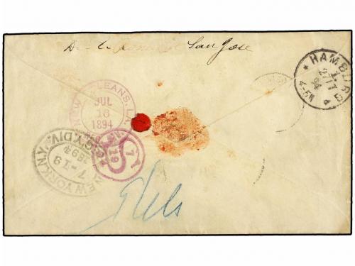 ✉ COSTA RICA. Sc. 38. 1894. SAN JOSÉ a ALEMANIA. Entero post