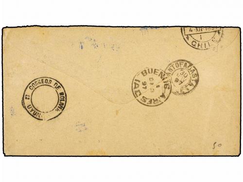 ✉ BOLIVIA. Sc. 49, 50. 1897. COCHABAMBA a FRANCIA. Entero po