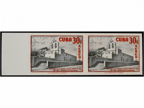 ** CUBA. Ed. 723s, 724s. 1957. 12 ctvos. azul y amarillo y 3