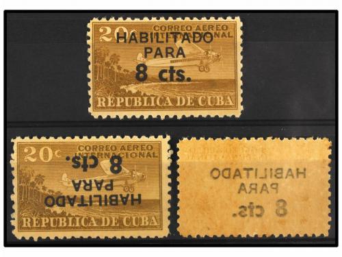 * CUBA. Ed. 885hiz, 885ha. 1961. 8 cts. s. 20 cts. castaño. 