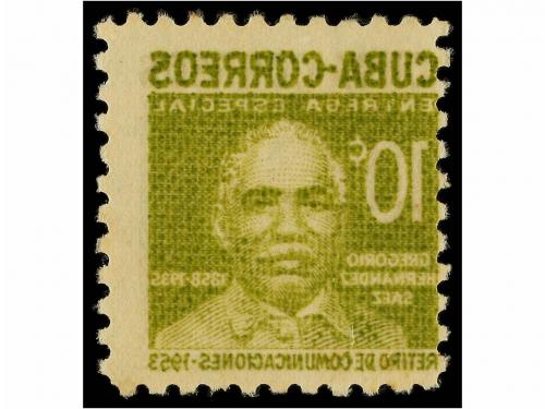 ** CUBA. Ed. 570, 575ic. 1954. 10 cts. castaño y 10 cts. oli