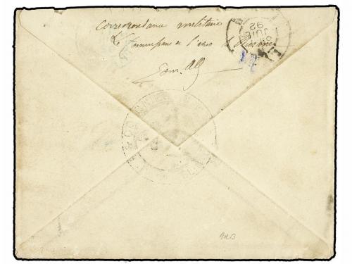 ✉ TAHITI. 1892 (5 Mayo). TAHITÍ a FRANCIA. 5 cts. y 10 cts. 