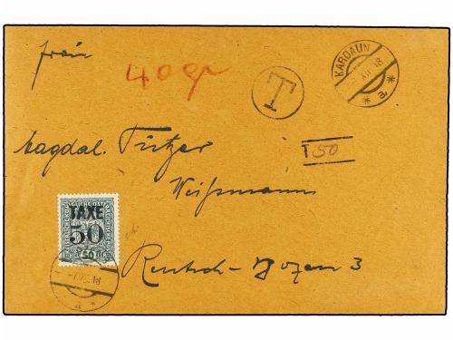 ✉ ITALIA: TRENTE Y TRIESTE. Sa. 73. 1918. KARDAUN a BOLZANO.