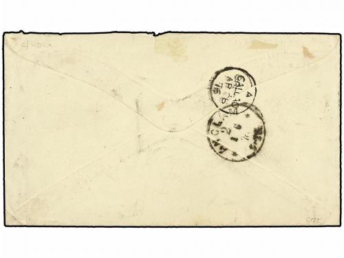 ✉ PERU. 1876. CALLAO a ALEMANIA. 10 cts. naranja de Perú y s