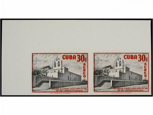 ** CUBA. Ed. 723s, 724s. 1957. 12 cts. azul y amarillo y 30 
