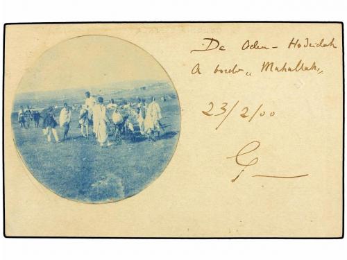 ✉ ERITREA. 1900. ADEN-HODEIDAH (YEMEN) a MILANO. Entero post