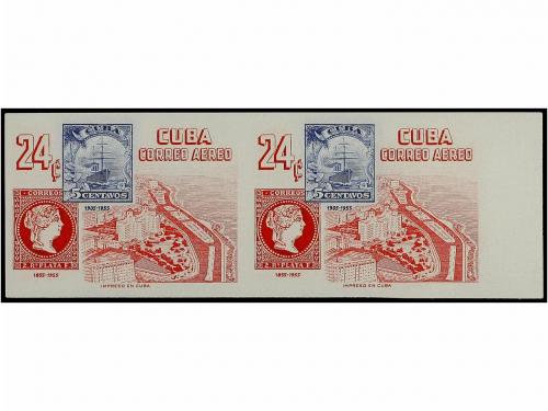 ** CUBA. Ed. 611/13s, 616s. 1955. 4 valores en parejas SIN D