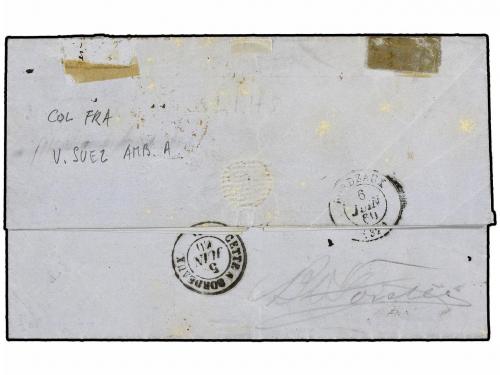 ✉ INDIA FRANCESA. 1860. Cover from PONDICHERY to BORDEAUX en