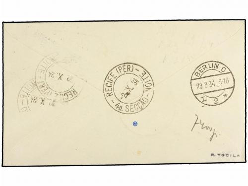 ¿ ZEPPELIN. 1934 (28-IX). HOLANDA. AMSTERDAM a PERNAMBUCO co