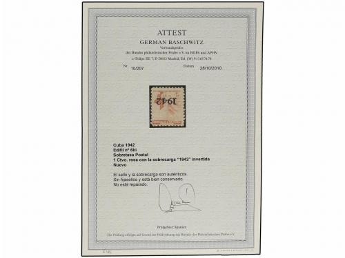 * CUBA. Ed. B-6hi. 1942. TUBERCULOSIS. 1 cto. rojo. HABILITA