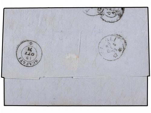 ✉ ITALIA. 1871. SMYRNE a SCAFATI via Brindisi. Circulada sin