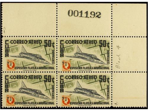 * CUBA. Ed. 635. 1955. 50 cts. multicolor. Bloque de 4 COLOR