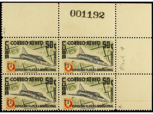 * CUBA. Ed. 635. 1955. 50 cts. multicolor. Bloque de 4 COLOR