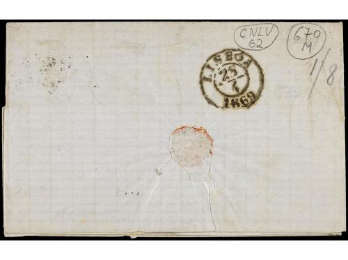 ✉ ESPAÑA. Ed. 98, 99, 100. 1869. BARCELONA a BUENOS AIRES. 5