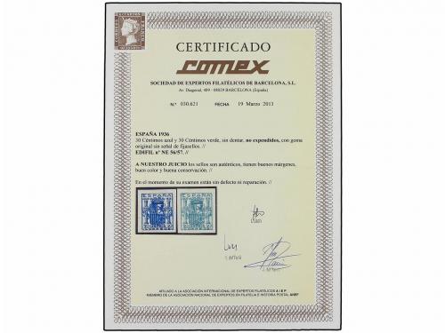 ** ESPAÑA. Ed. NE 56/57. NO EMITIDOS. Serie completa. LUJO.