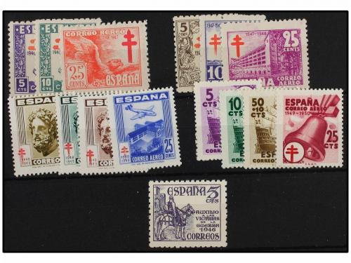 ** ESPAÑA. 1944-49. SERIES COMPLETAS. LUJO. Cat. 127,45&euro;.