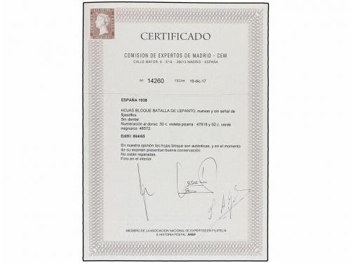 ** ESPAÑA. Ed. 864/65. HB SIN DENTAR. LUJO. Cert. CEM.