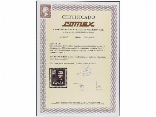 ** ESPAÑA. Ed. 1090. CANARIAS AVIÓN CON NÚMERO. Centraje per