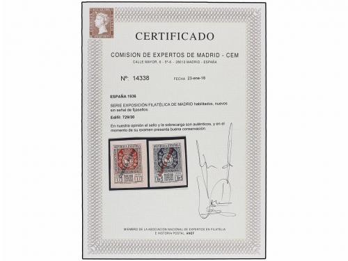 ** ESPAÑA. Ed. 729/30. SERIE COMPLETA. LUJO. Cert. CEM. Cat.