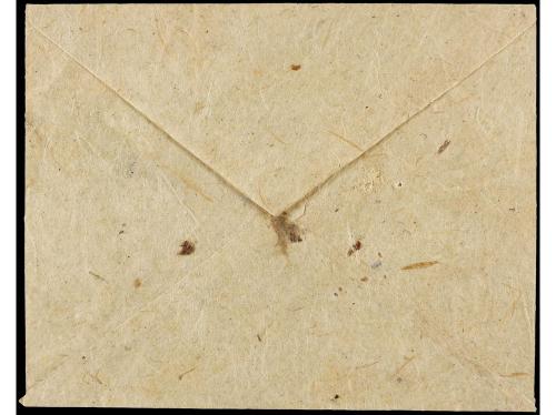 ✉ NEPAL. Mi. 48, 50. Native envelope franked with 8 p. red a