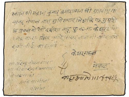✉ NEPAL. Native envelope franked with 16 p. violet of the 19