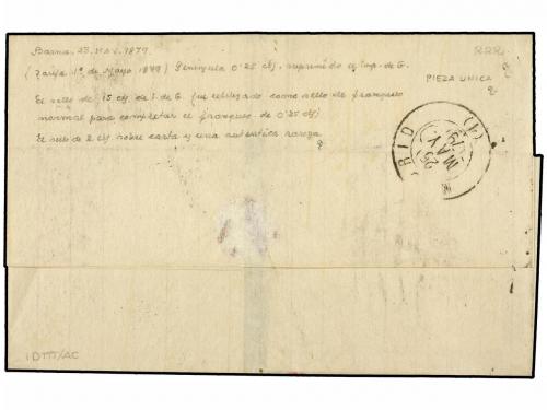 ✉ ESPAÑA. Ed. 190 (5), 188. 1879. BARCELONA a MADRID. 2 cts.