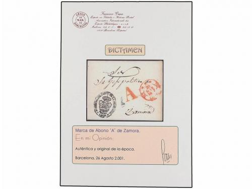 ¿ ESPAÑA: PREFILATELIA. 1847. LEÓN a ZAMORA. Marca A de LEÓN