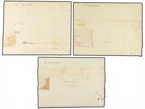 ✉ ESPAÑA. 1846-51. Tres cartas con marcas A de Abono de LA C