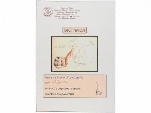 ✉ ESPAÑA. 1846-51. Tres cartas con marcas A de Abono de LA C