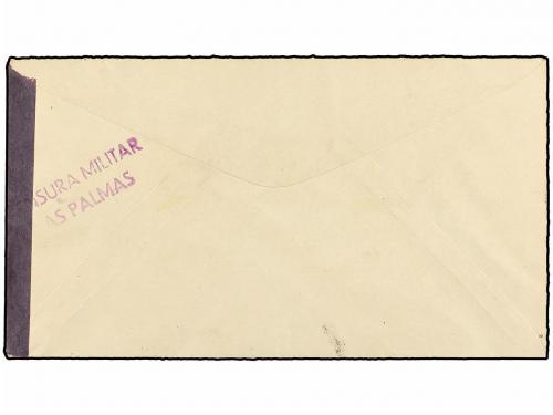 ¿ ESPAÑA: CANARIAS. Ed. 8/10. 1937. LAS PALMAS a BÉLGICA. Se