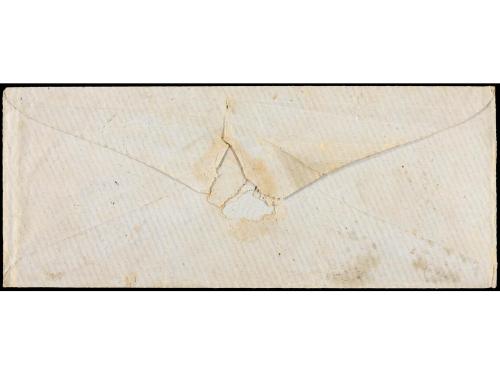 ✉ ESPAÑA. Ed. 45. 1857. BARCELONA a SANTIAGO DE CUBA. 1 real