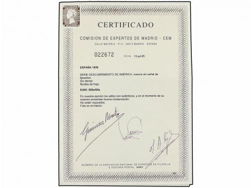 ** ESPAÑA. Ed. 559/65s. SERIE COMPLETA SIN DENTAR. LUJO. Cer