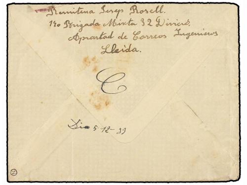 ¿ ESPAÑA GUERRA CIVIL. 1937. LLEIDA a ARGUIS (Huesca). Sobre