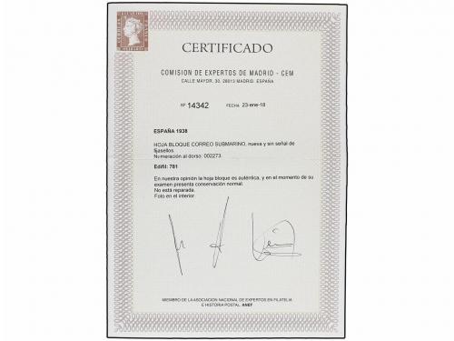 ** ESPAÑA. Ed. 781. HB multicolor. LUJO. Cert. CEM. Cat. 900