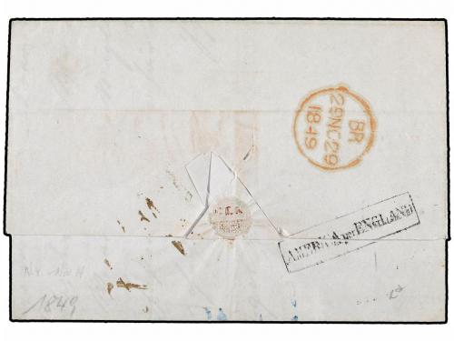 ¿ ESTADOS UNIDOS. 1849. NEW YORK to DRESDEN (Saxony). Via GB