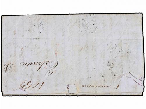 ✉ ESPAÑA. Ed. 42 (2). 1859. SANTANDER a MÉXICO. 2 reales vio