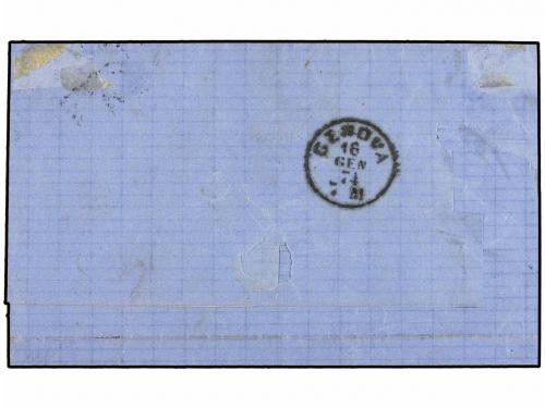 ✉ ESPAÑA. Ed. 133, 137. 1874. BARCELONA a GÉNOVA. 10 cts. ve