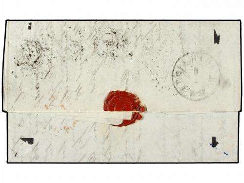 ¿ DINAMARCA. 1858. COPENAGUE a NEW YORK. 16 sk. violeta tira