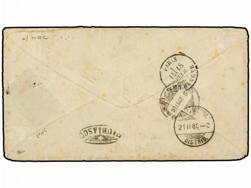 ✉ URUGUAY. 1868 (Jan 15). Stampless cover with MONTEVIDEO de