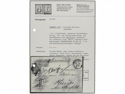 ¿ SUIZA. 1856 (Nov 28th). Registered double rate (3rd Rayon)