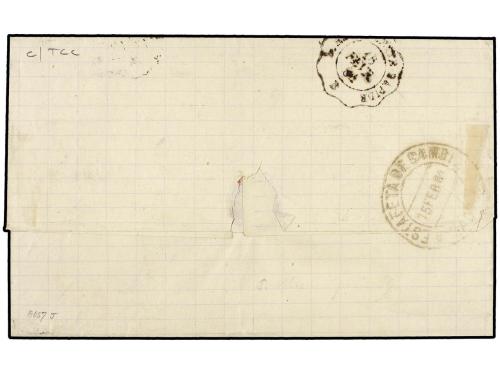 ✉ MARRUECOS. 1884 (Feb 11). Outer letter sheet from TANGIER,