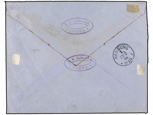 ✉ COSTA DE ORO. 1894 (1 Feb.). ACCRA to HAMBURG (Germany) bl