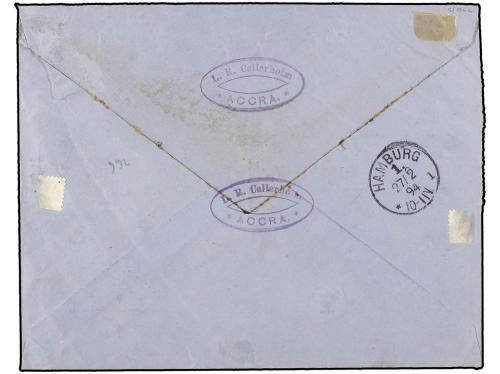 ✉ COSTA DE ORO. 1894 (1 Feb.). ACCRA to HAMBURG (Germany) bl