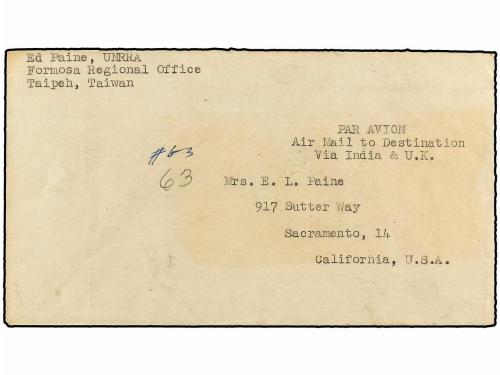 ✉ JAPON. 1946. TAIWAN. TAIPEH to SACRAMENTO (Usa). JAPANESE 
