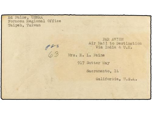 ✉ JAPON. 1946. TAIWAN. TAIPEH to SACRAMENTO (Usa). JAPANESE 