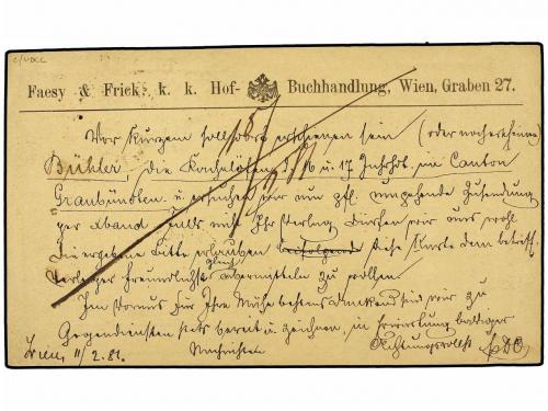 ✉ SUIZA. Zu. 30. 1881 (Feb 11). 2kr. brown postal stationery